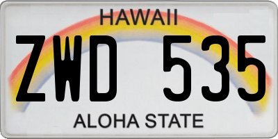 HI license plate ZWD535