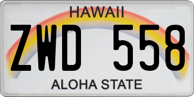 HI license plate ZWD558