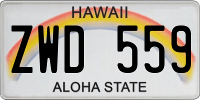 HI license plate ZWD559