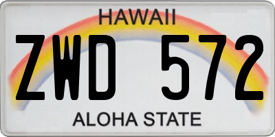 HI license plate ZWD572