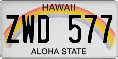 HI license plate ZWD577