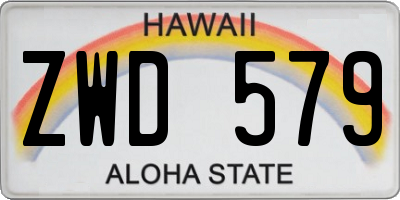 HI license plate ZWD579