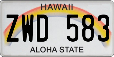 HI license plate ZWD583