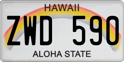 HI license plate ZWD590