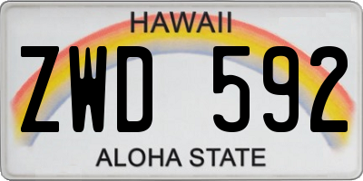 HI license plate ZWD592