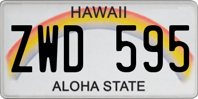 HI license plate ZWD595