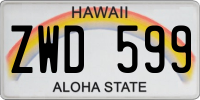 HI license plate ZWD599