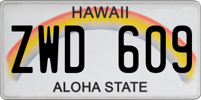 HI license plate ZWD609