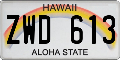 HI license plate ZWD613