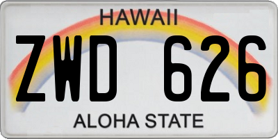 HI license plate ZWD626