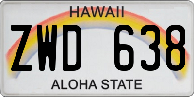 HI license plate ZWD638