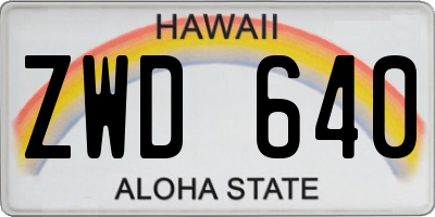 HI license plate ZWD640