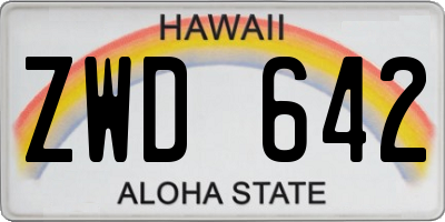 HI license plate ZWD642