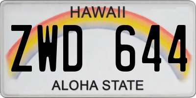 HI license plate ZWD644