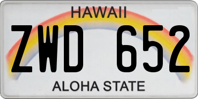 HI license plate ZWD652