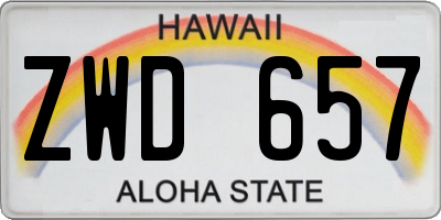 HI license plate ZWD657