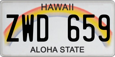 HI license plate ZWD659