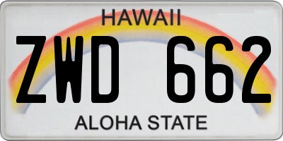 HI license plate ZWD662
