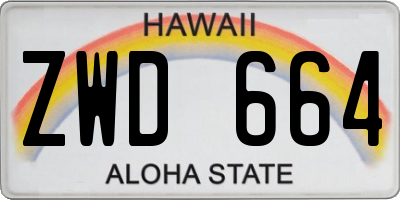 HI license plate ZWD664