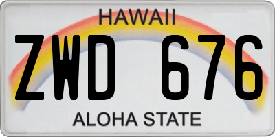 HI license plate ZWD676
