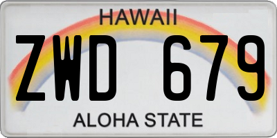 HI license plate ZWD679