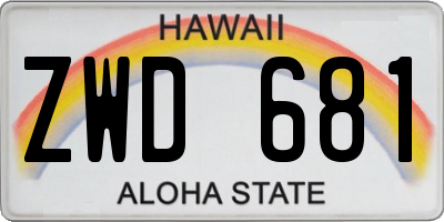HI license plate ZWD681