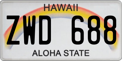 HI license plate ZWD688