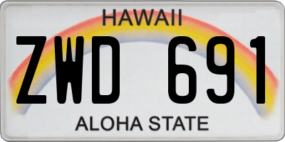 HI license plate ZWD691