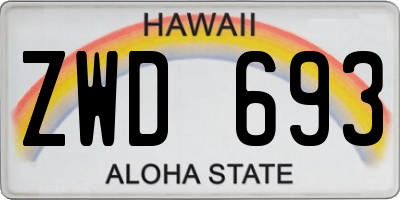 HI license plate ZWD693