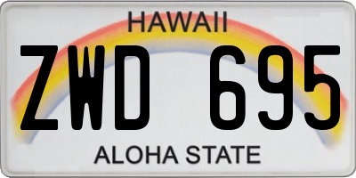 HI license plate ZWD695