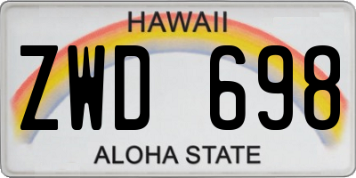 HI license plate ZWD698