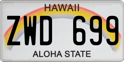 HI license plate ZWD699