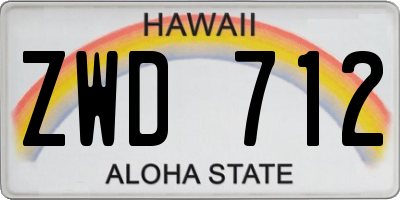 HI license plate ZWD712