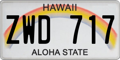 HI license plate ZWD717