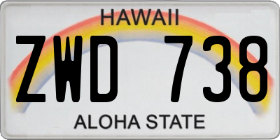 HI license plate ZWD738