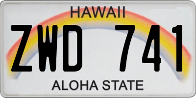 HI license plate ZWD741
