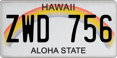 HI license plate ZWD756