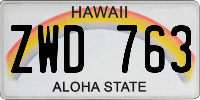 HI license plate ZWD763