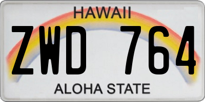 HI license plate ZWD764