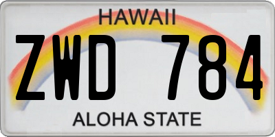 HI license plate ZWD784