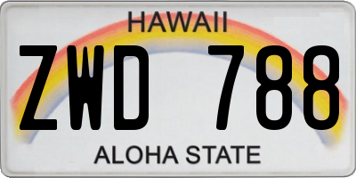 HI license plate ZWD788