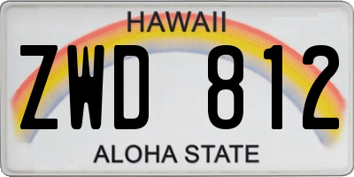 HI license plate ZWD812