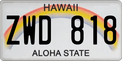 HI license plate ZWD818