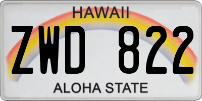 HI license plate ZWD822