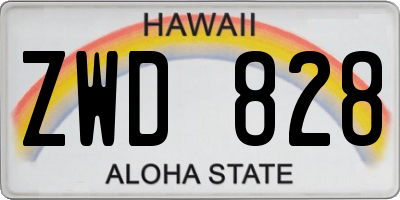 HI license plate ZWD828