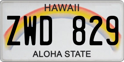 HI license plate ZWD829