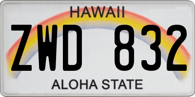 HI license plate ZWD832