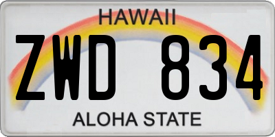 HI license plate ZWD834