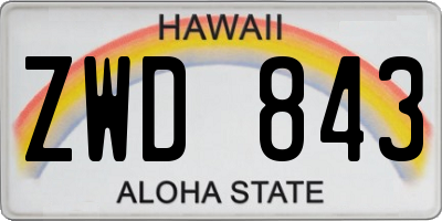 HI license plate ZWD843