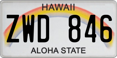 HI license plate ZWD846